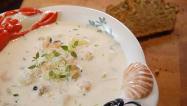 Chowder z owocami morza z Nowej Szkocji