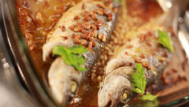 Pieczony okoń morski