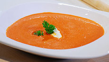 Krem z pieczonej papryki z bryndzą