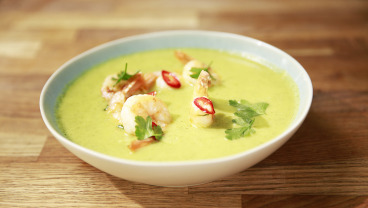 Zupa krem z cukinii z krewetkami