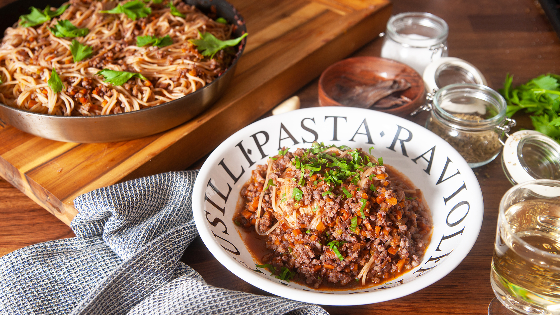 Spaghetti z rybnym ragout